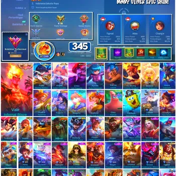 Mobile Legends: Bang Bang Accounts #4257 345 Skins | Chou Iori Yagami (King of Fighters) | Karina Leona (King of Fighters