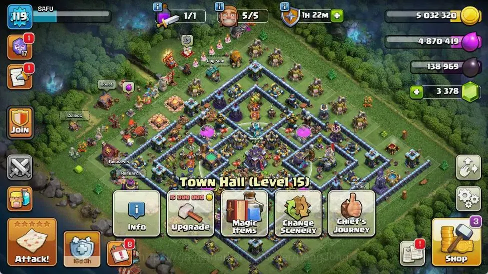 Clash of Clans Accounts Global | TH 15-BH 7 | LVL 119 | HH 7 | AQ 68 ,MP 3 image 2