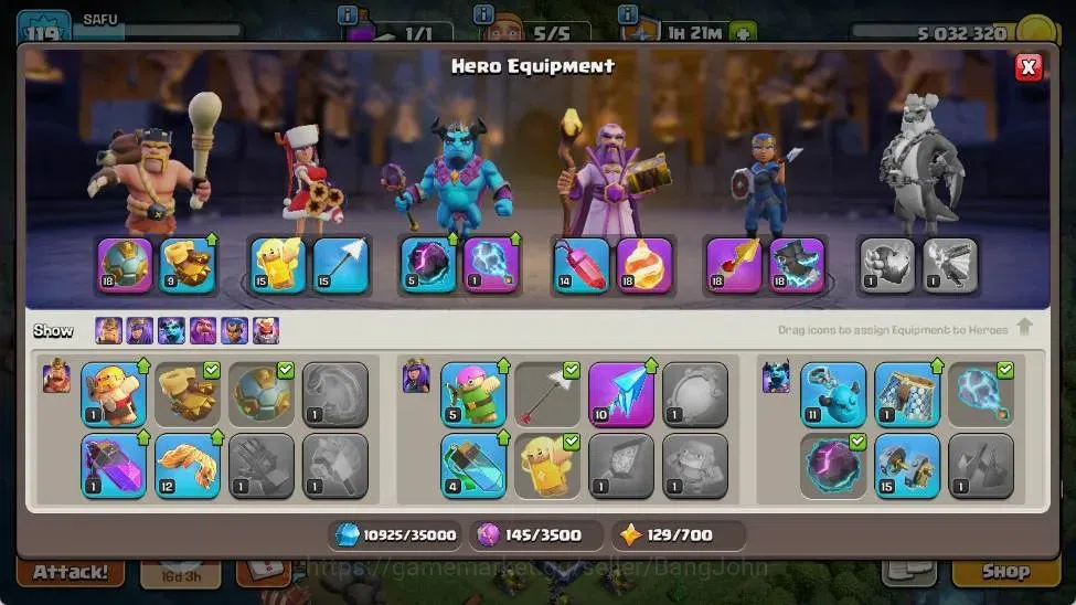 Clash of Clans Accounts Global | TH 15-BH 7 | LVL 119 | HH 7 | AQ 68 ,MP 3 image 8