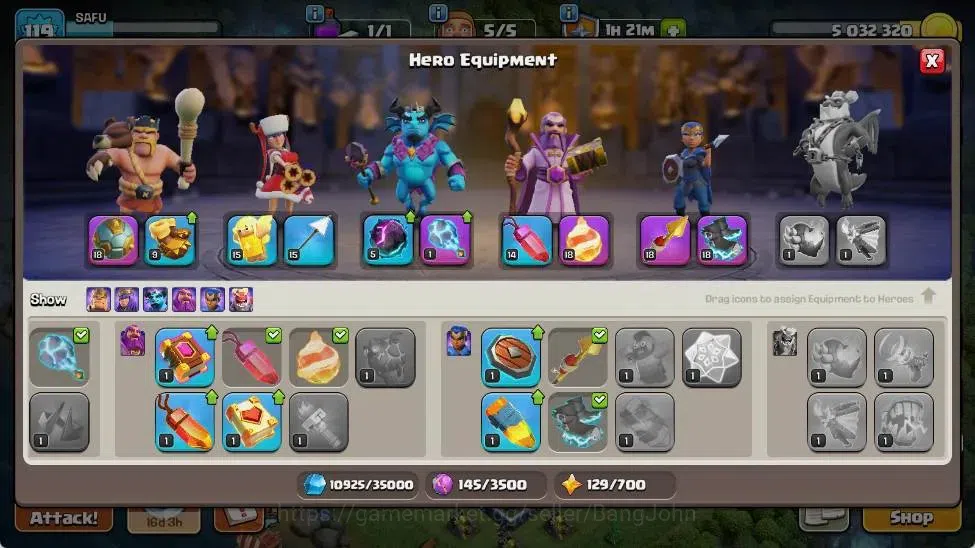 Clash of Clans Accounts Global | TH 15-BH 7 | LVL 119 | HH 7 | AQ 68 ,MP 3 image 9