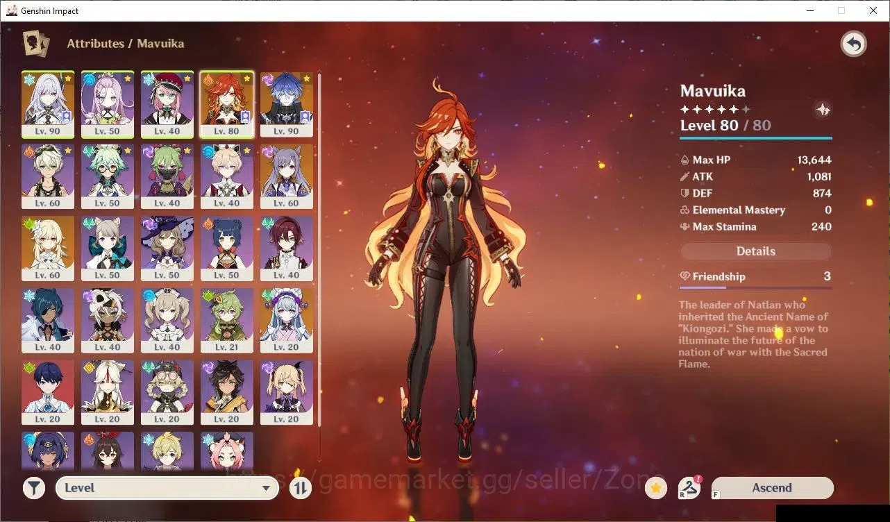 Genshin Impact Accounts Others ASIA|AR 53|3 Limit+1(*5Wpn)|(Mavuika,Skirk, Flins)|Low Explore|Check SS|TakeMail(GI762Z) 3