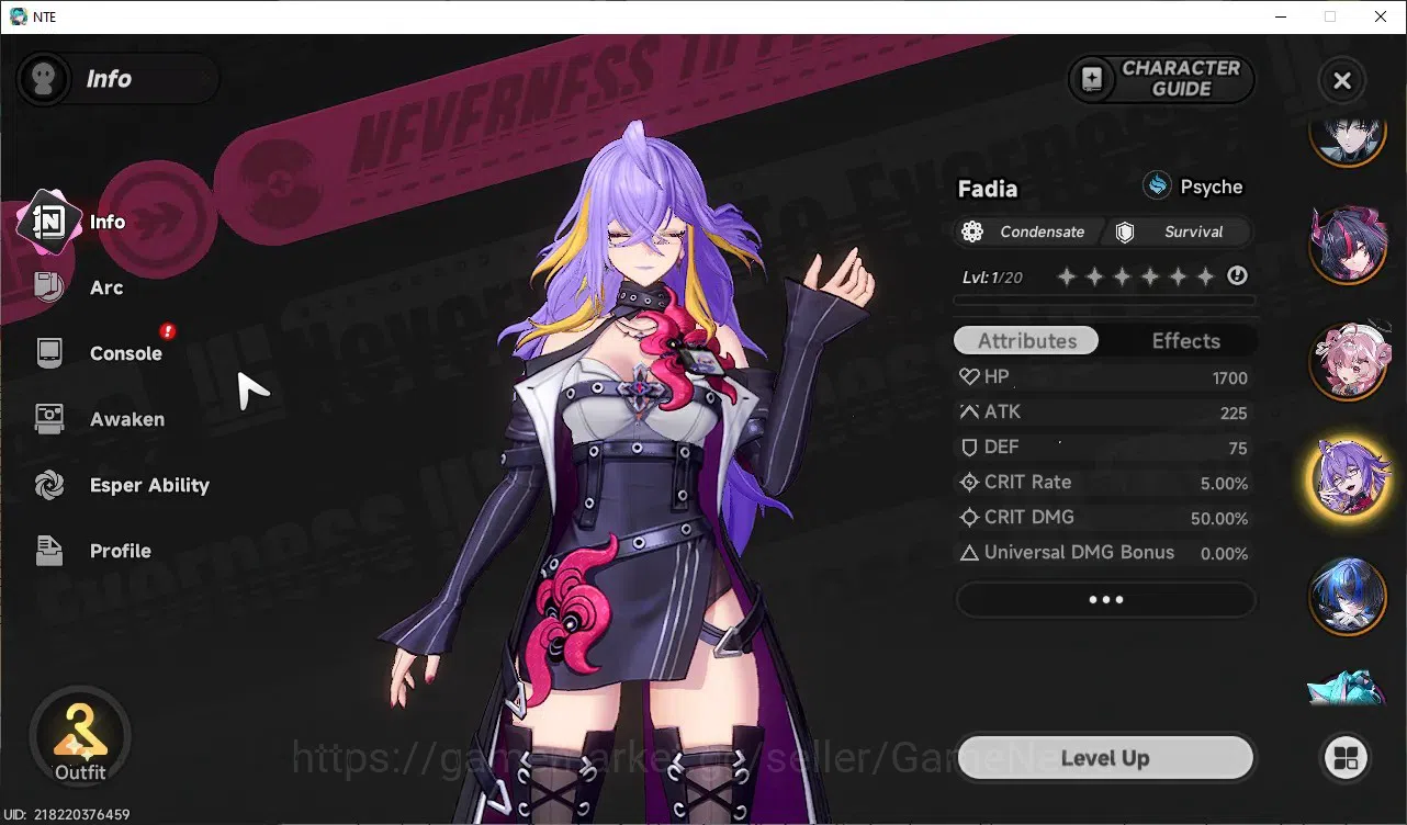 Neverness to Everness Accounts Global SEA|HL40|TL28|8 SSR([Chaos+Livery,Shinku]+Sign,Hotori,Nanally),DaffodilA1+Sign,etc|3 14