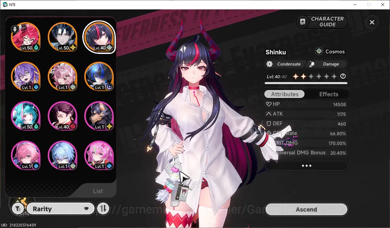 Neverness to Everness Accounts Global SEA|HL40|TL28|8 SSR([Chaos+Livery,Shinku]+Sign,Hotori,Nanally),DaffodilA1+Sign,etc|3 2
