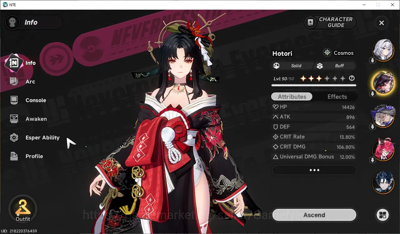 Neverness to Everness Accounts Global SEA|HL40|TL28|8 SSR([Chaos+Livery,Shinku]+Sign,Hotori,Nanally),DaffodilA1+Sign,etc|3 7