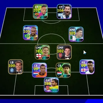 eFootball Accounts Legends & Iconic Players Android|Power 3106|7 Show Time Neymar Jr,David Raya,Lionel Messi,Ibrahim Maza|3