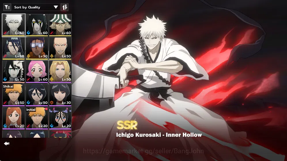 BLEACH: Soul Resonance Accounts Nuverse SEA | Lvl 50 | 6 SSR (Ichigo Inner Hollow B1,Ulquiorra Resurrec)+Stamp 3