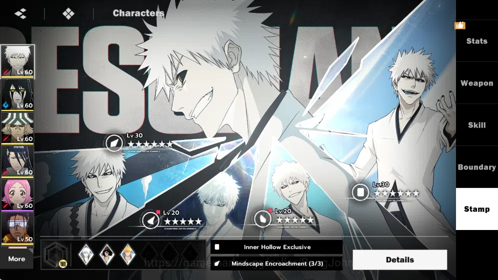 BLEACH: Soul Resonance Accounts Nuverse SEA | Lvl 50 | 6 SSR (Ichigo Inner Hollow B1,Ulquiorra Resurrec)+Stamp 6