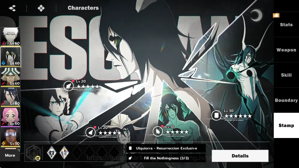 BLEACH: Soul Resonance Accounts Nuverse SEA | Lvl 50 | 6 SSR (Ichigo Inner Hollow B1,Ulquiorra Resurrec)+Stamp 8
