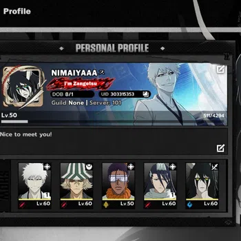 BLEACH: Soul Resonance Accounts Nuverse SEA | Lvl 50 | 6 SSR (Ichigo Inner Hollow B1,Ulquiorra Resurrec)+Stamp