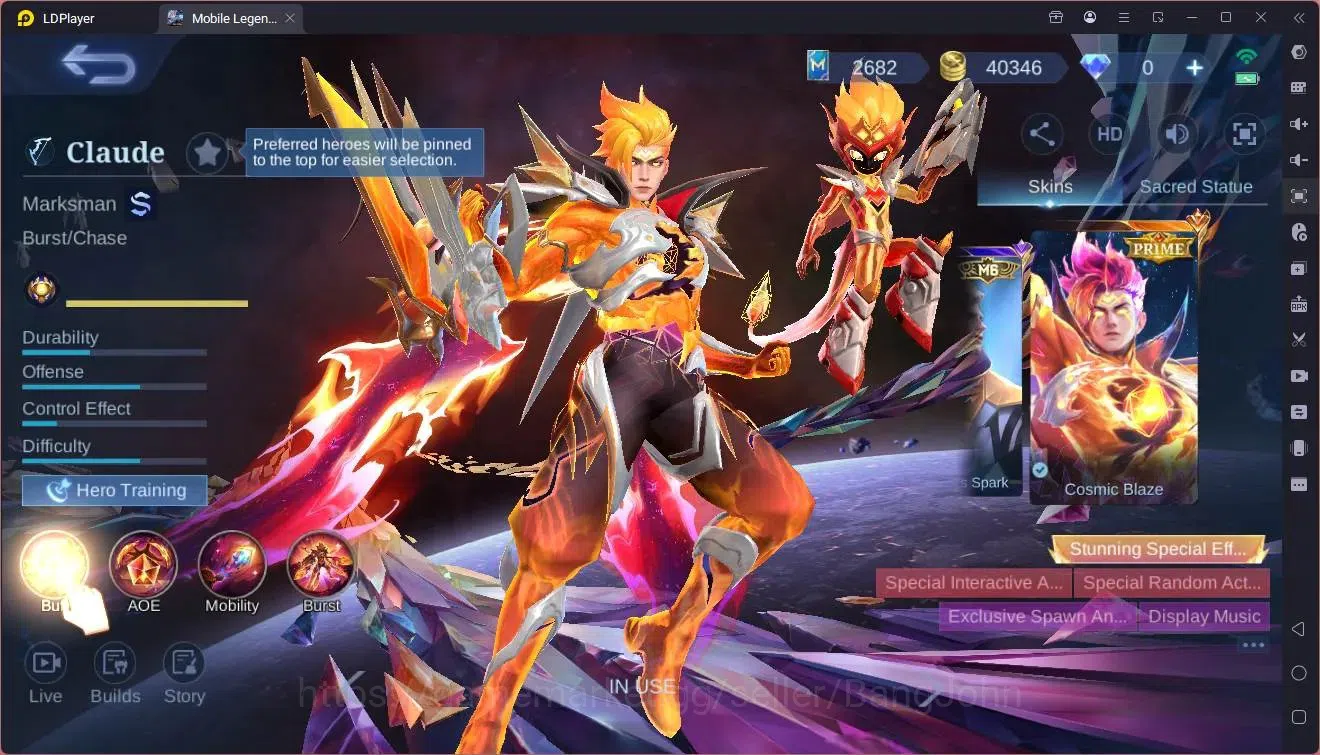Mobile Legends: Bang Bang Accounts Global|Hero 116|Skin 192|Renowned|Prime Claude,Bea image 19