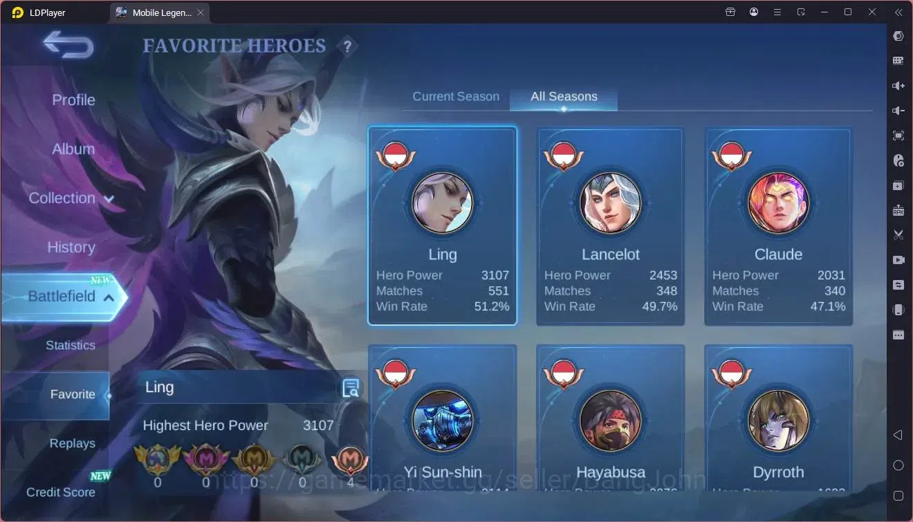 Mobile Legends: Bang Bang Accounts Global|Hero 116|Skin 192|Renowned|Prime Claude,Bea image 4