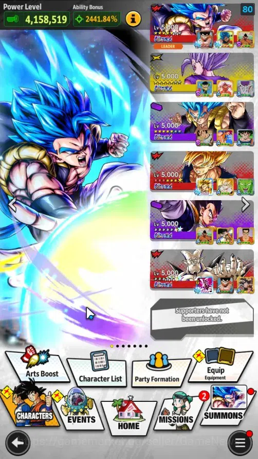 Dragon Ball Legends Accounts 214M Total Power|LV 151|6UL+13LL|SSB Gogeta(Red),S image 2