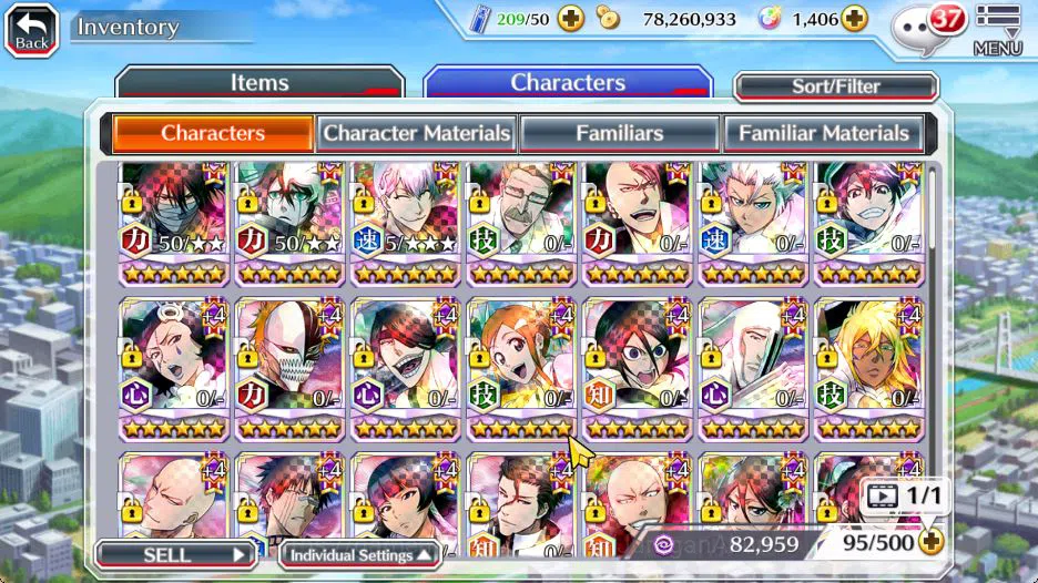 Bleach: Brave Souls Accounts High-End [Global] BP 281K + 1K Orbs|2 MT [Ichigo 9th,Ulquiorra Future],Gin Parasol,Toshiro 7