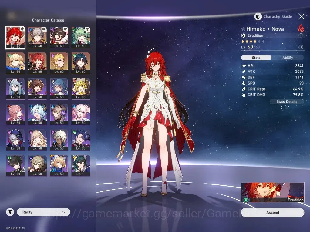 Honkai Star Rail Accounts Others Asia|TL 49|5 Limited| ( Himeko Nova, Gilgamesh )+Signature, Saber, Huohuo, Blade 1