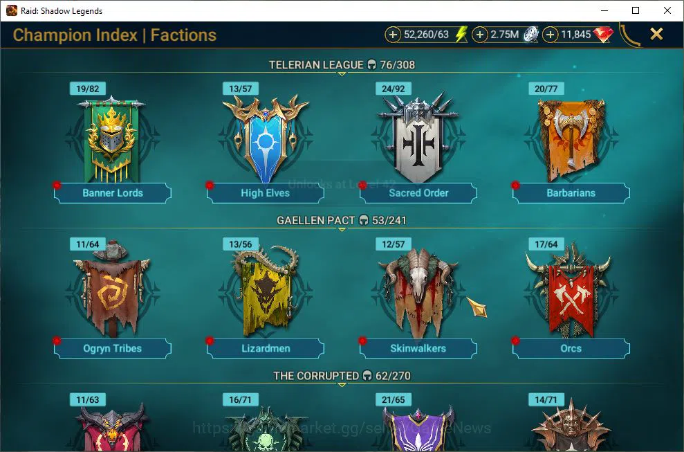 Raid: Shadow Legends Accounts Starter Lv16 601K Power|1 Mythic(Alaz)|21 Legendary(Wukong,Nekhret,Niamhe,S 19