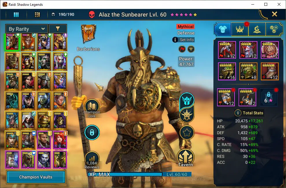 Raid: Shadow Legends Accounts Starter Lv16 601K Power|1 Mythic(Alaz)|21 Legendary(Wukong,Nekhret,Niamhe,S 3