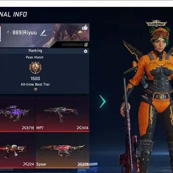 Blood Strike Accounts Collab Skin Asia|2 Eternal Guns:MP7-Tidesong Lv2,QBZ95-Wishper Lv2|1 Collab Gun & Striker AOT S2|Epic