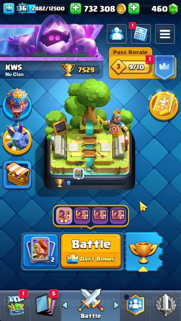 Clash Royale Accounts Lv 36|Trophy 7529|KTL 12|Limited Skin|Card 121|3 H image 1