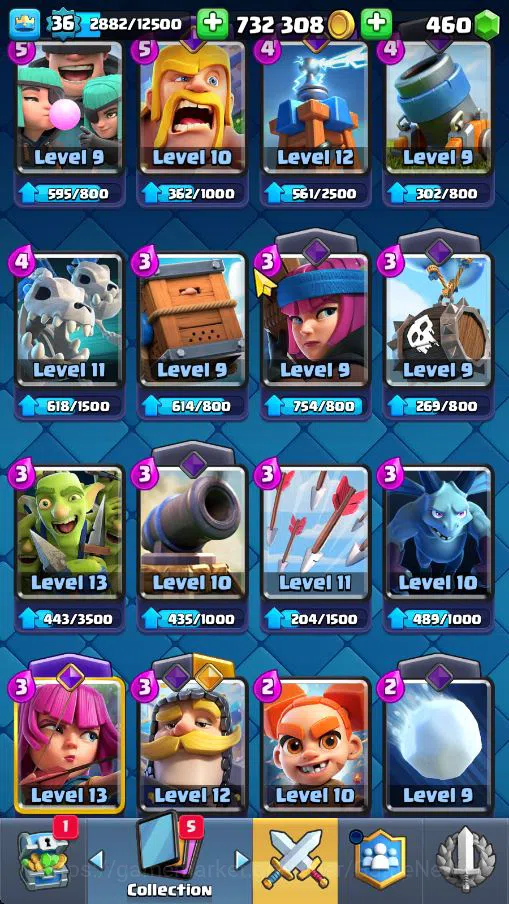 Clash Royale Accounts Lv 36|Trophy 7529|KTL 12|Limited Skin|Card 121|3 H image 11