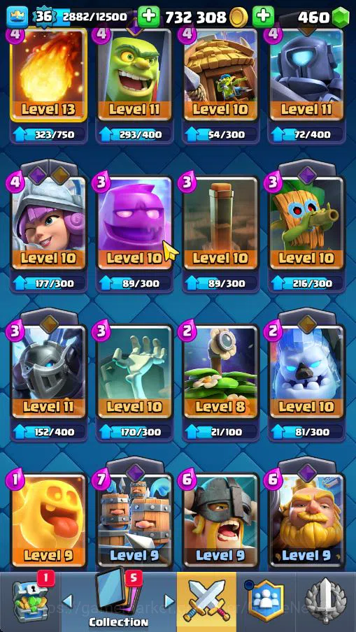 Clash Royale Accounts Lv 36|Trophy 7529|KTL 12|Limited Skin|Card 121|3 H image 12