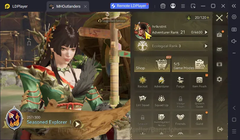 Monster Hunter Outlanders Accounts Mid Game APAC1|AR21|MC MALE|3SSR|1 Limit Midori(Keres,Pepper)|5SR|Log 1