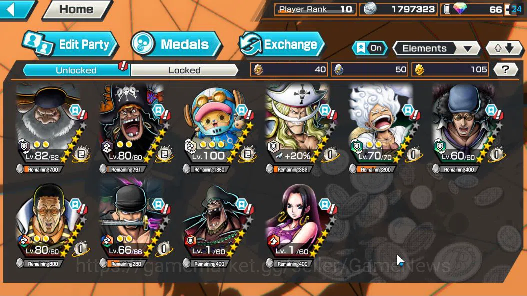 One Piece Bounty Rush Accounts Global|8 EX|5Elder St.Saturn,TFE Marshal D.Teach,G image 5