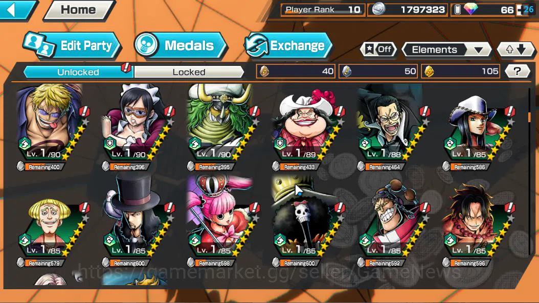 One Piece Bounty Rush Accounts Global|8 EX|5Elder St.Saturn,TFE Marshal D.Teach,G image 8