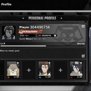BLEACH: Soul Resonance Accounts NuverseSEA | Lv 9|3 SSR|(Aizen)+Stamp,Sajin,Byakuya|8 SR [Uryu,Ichigo,Orihime,Ururu,etc]|Log