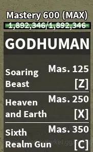 Roblox Accounts Blox Fruit|Lv MAX|God Human (Lv MAX)|14M Beli 15K Frag|3 Legend Wp [Yama,Saber]|1Myth Fruit(Spirit) 5 8