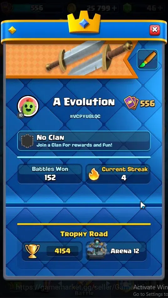 Clash Royale Accounts Lv 556|Trophy 4154|KTL 10|Card 65|Limited Skin|1 H image 2