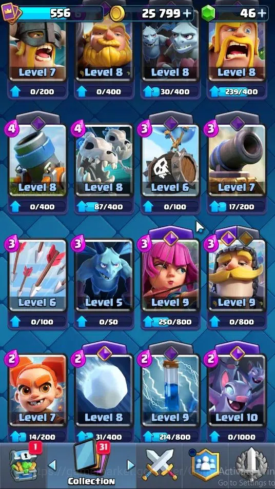 Clash Royale Accounts Lv 556|Trophy 4154|KTL 10|Card 65|Limited Skin|1 H image 8