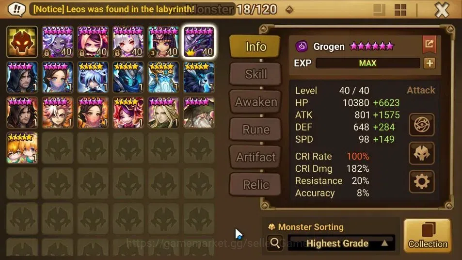 Summoners War: Sky Arena Accounts ASIA ENDGAME|5LD(Nephtys,Grogen,Devaraja,etc)+143  image 10