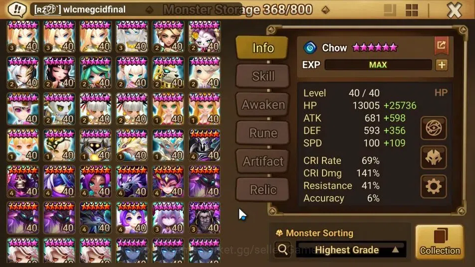 Summoners War: Sky Arena Accounts ASIA ENDGAME|5LD(Nephtys,Grogen,Devaraja,etc)+143  image 17