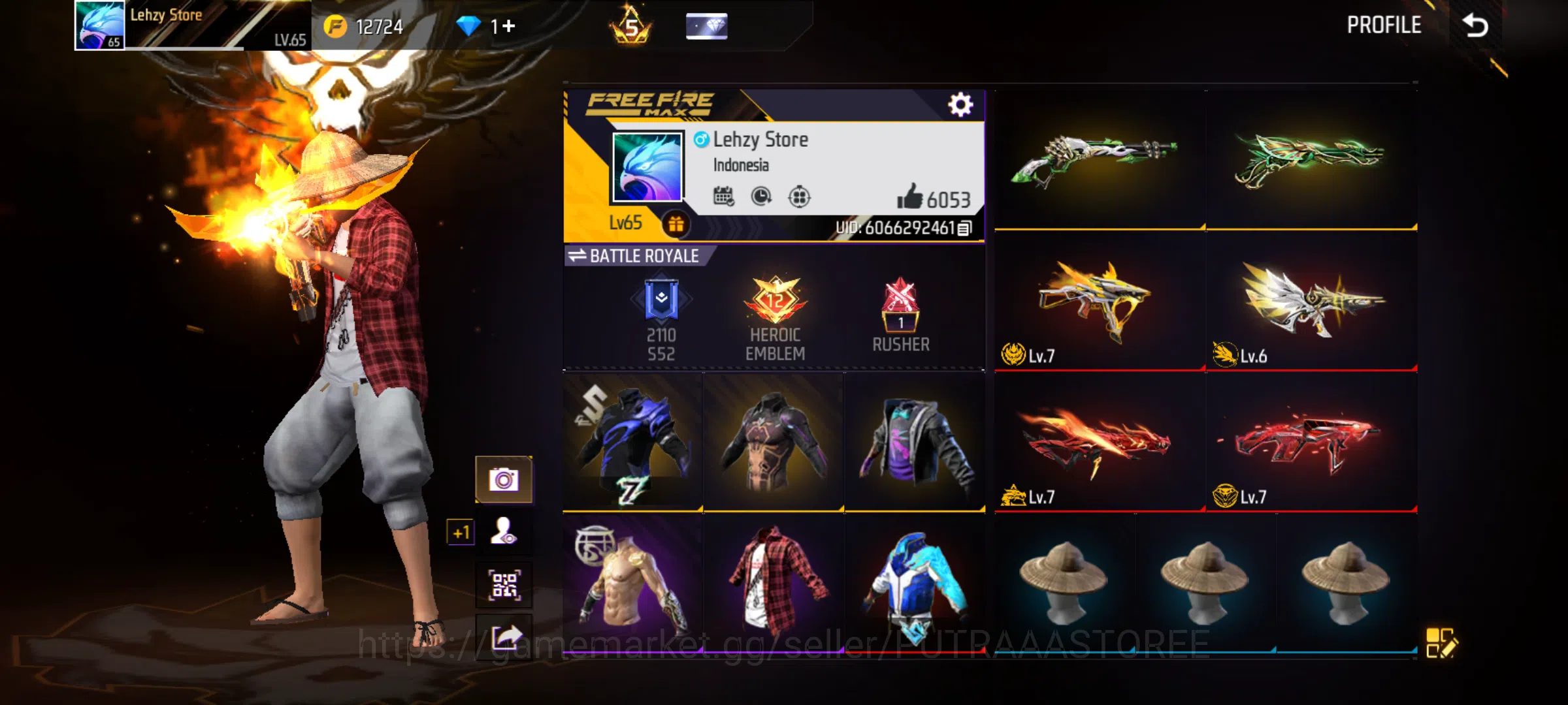 Free Fire Accounts INDONESIA | AKUN SUL TAN - MAX 3 OTW 4 | PRIME 5 | SG LUMUT | SG MATA ELANG 1