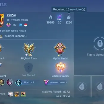 Mobile Legends: Bang Bang Accounts Collector Global|262S|Renowned|TF Johnson X-Brog Roger,KOF Aurora Karina,LuckyBox Zilong