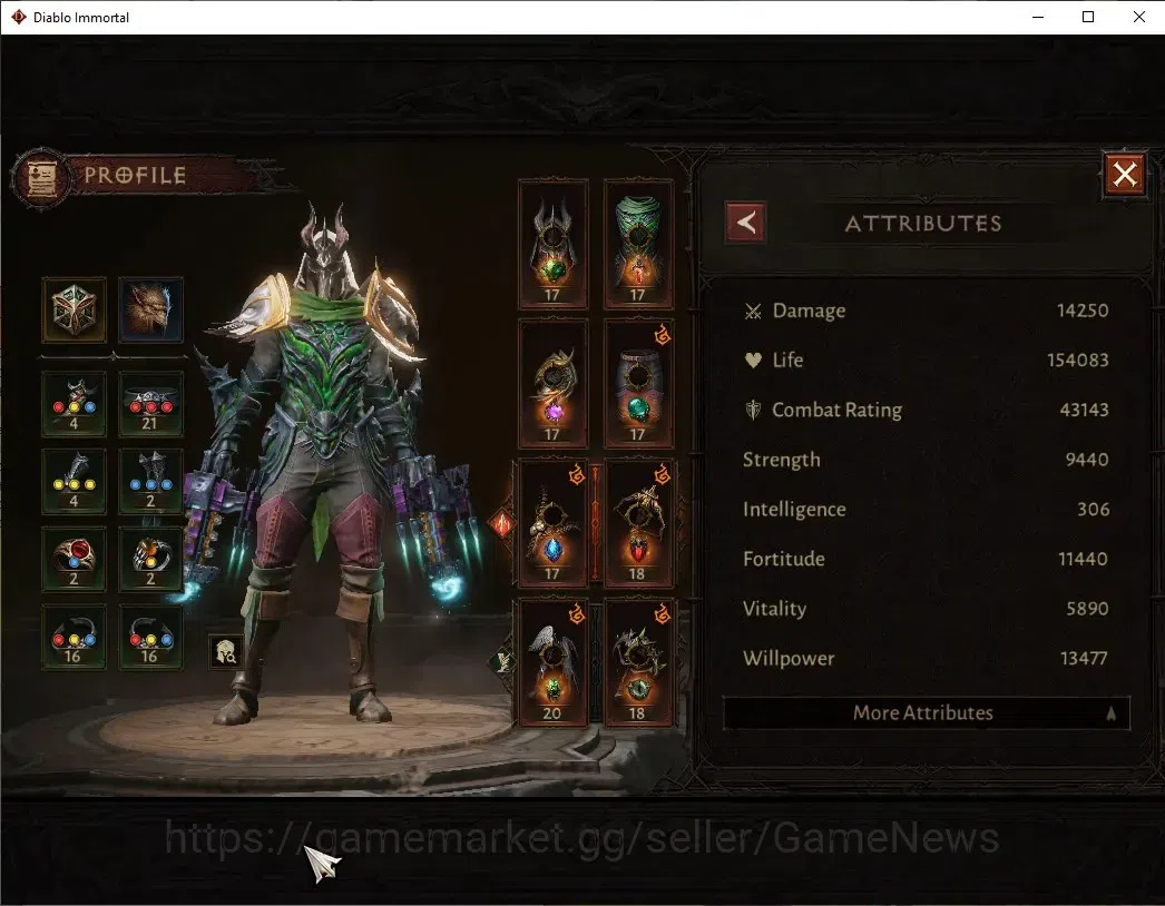 Diablo Immortal Accounts NA - High Heavens|CS ON|Lv60(762)|Demon Hunter|43K image 3