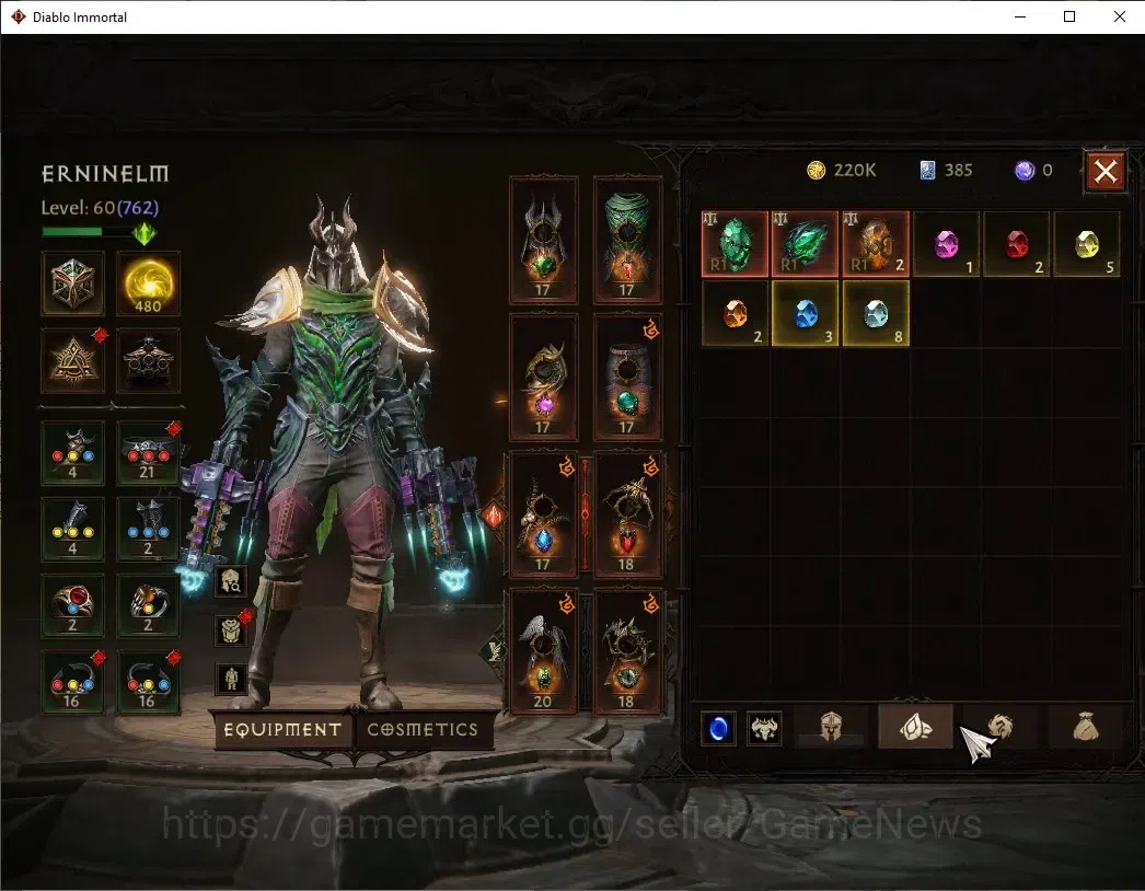 Diablo Immortal Accounts NA - High Heavens|CS ON|Lv60(762)|Demon Hunter|43K image 6