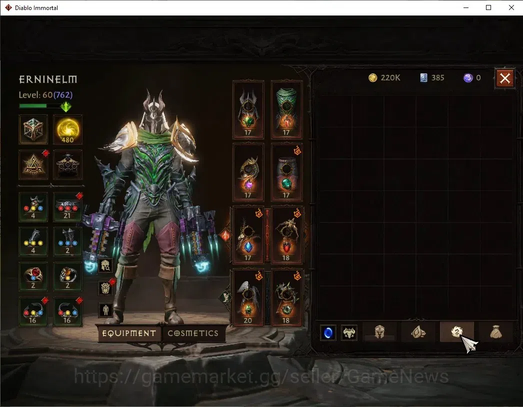 Diablo Immortal Accounts NA - High Heavens|CS ON|Lv60(762)|Demon Hunter|43K image 7