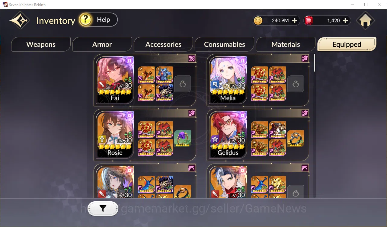 Seven Knights Re:Birth Accounts GLOBAL SEA | 3 Legend Skin x Collab SoLev| 4 Ex-7k image 10