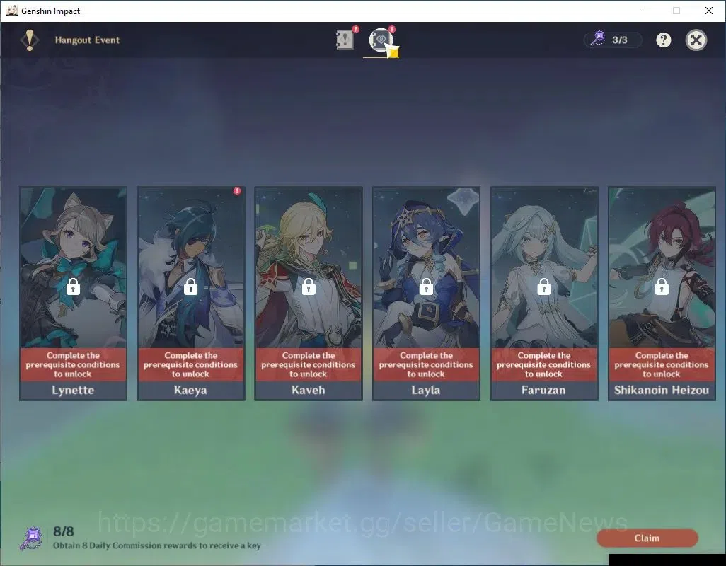 Genshin Impact Accounts Mid Game Asia|AR 55|6 Limit +3(*5Wep)|Columbina+Sign,Mavuika,Kinich,Nefer,Emilie,Cyno|Mc 13
