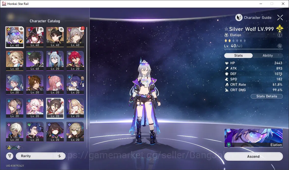 Honkai Star Rail Accounts ASIA TL30 3 Limit: Silver Wolf+Sign DanHeng PT Spa image 13