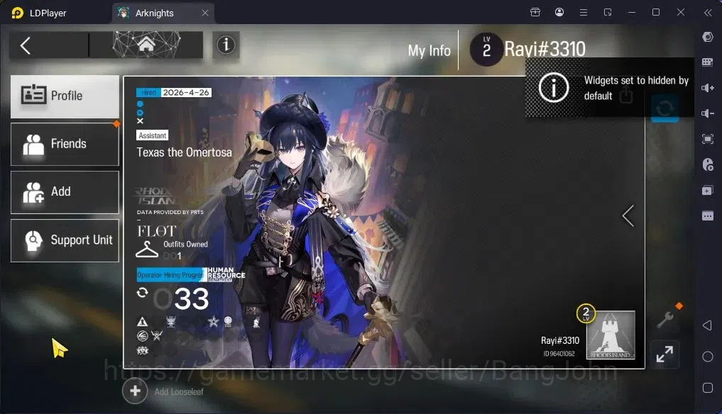 Arknights Accounts Starter Global|LV2 Starter|3x6* Ops|Limited(SilverAsh,Texas the Omertosa)|3x5★Amiya,Arene, Matoimaru|130K 1