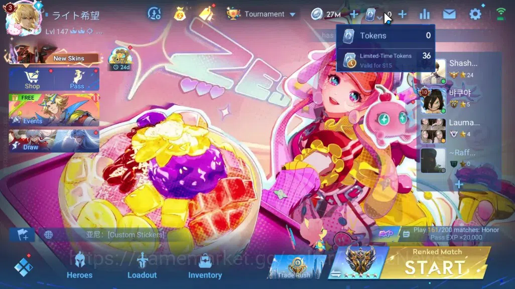 Honor of Kings Accounts Hero 113 Skin 205|6Legend(Allain,Angela,LadySun,La image 1