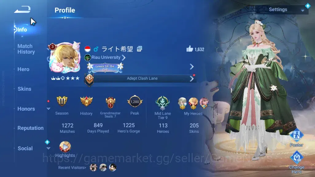 Honor of Kings Accounts Hero 113 Skin 205|6Legend(Allain,Angela,LadySun,La image 2