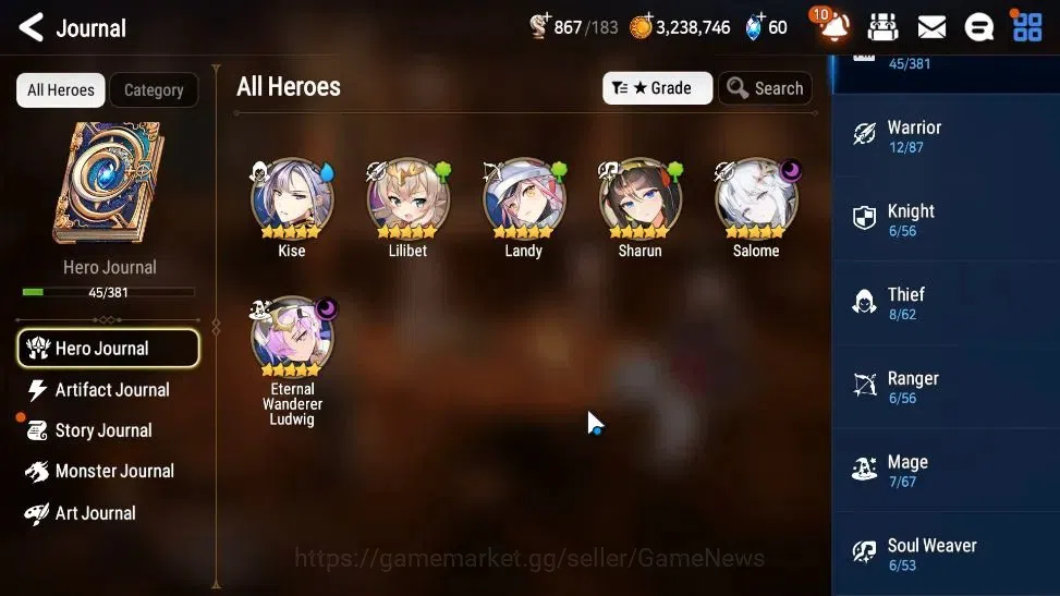 Epic Seven Accounts GLOBAL Unverif|New Era|2 ML(Salome,Eternal Wandere image 6