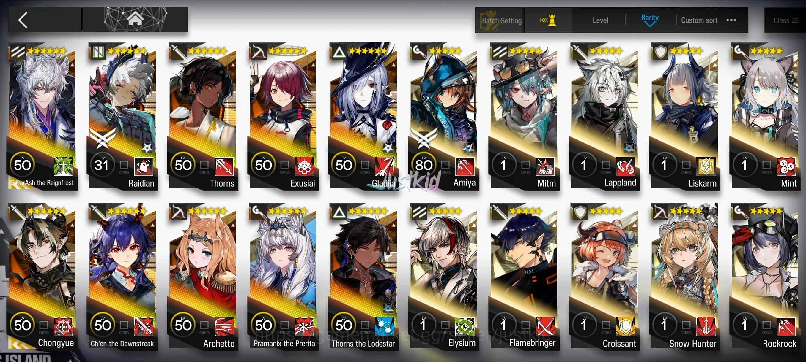 Arknights Accounts Starter ARKNIGHTS GLOBAL STARTERMID 10*6 , 2 LIMITED SILVERASH ALTER,CHONGYUE , PRAMANIX 1