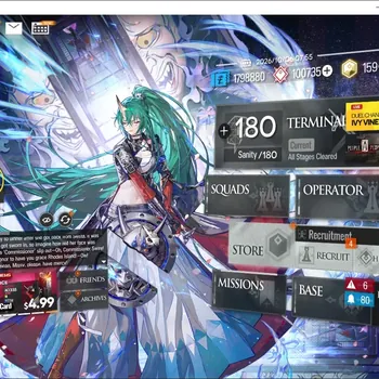 Arknights Accounts High-End Global|Lv 117|338 OP, 91 Skin|18 Limited|100k Oru+159 Ori|Sakiko