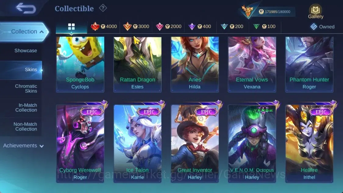 Mobile Legends: Bang Bang Accounts Hero 132|Skin 490|High Immo 165|Legend[Freya,Lunox image 16