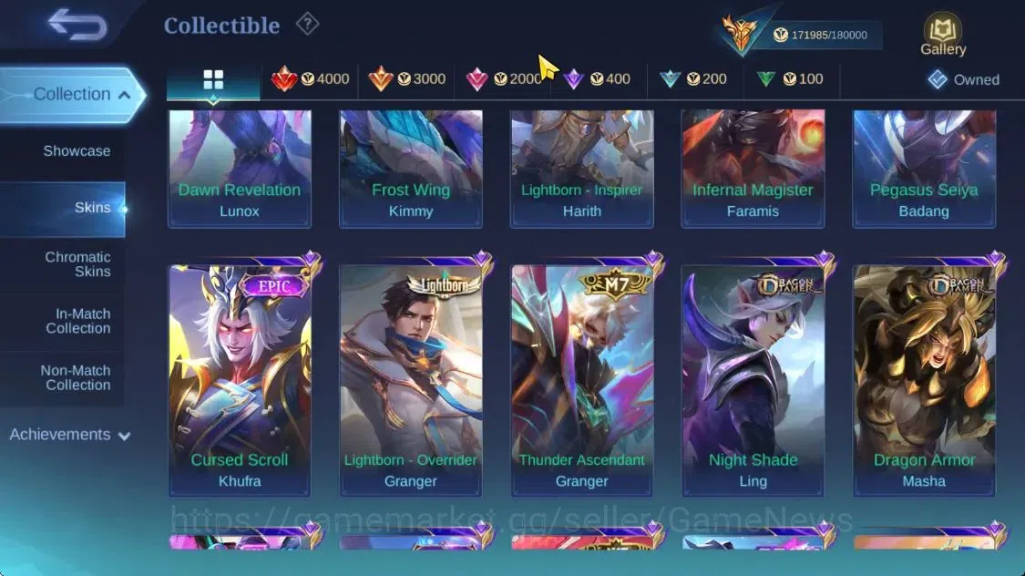 Mobile Legends: Bang Bang Accounts Hero 132|Skin 490|High Immo 165|Legend[Freya,Lunox image 20