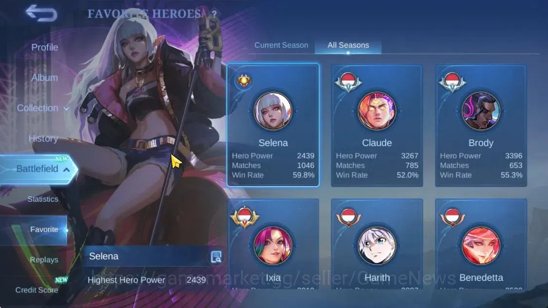 Mobile Legends: Bang Bang Accounts Hero 132|Skin 490|High Immo 165|Legend[Freya,Lunox image 5